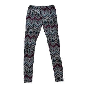 Pink Republic Blue Boho Chevron Print Leggings S